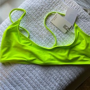 NWT good American neon green swim top